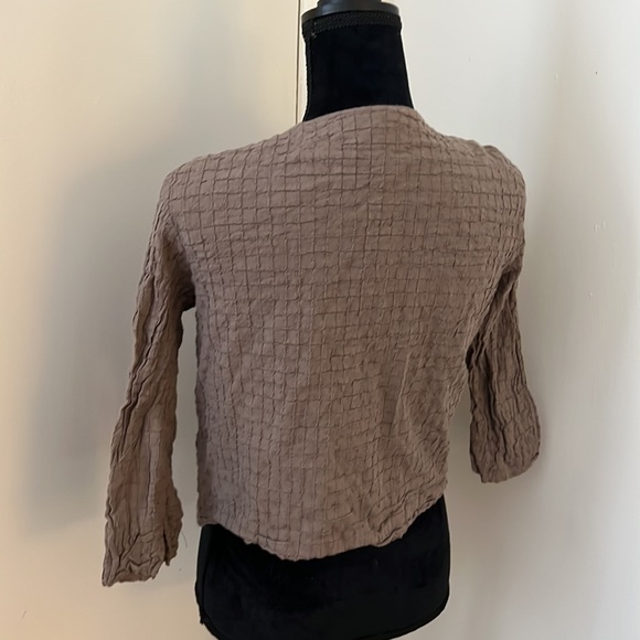 Eileen Fisher Gray-Brown Cotton Jacket Cardigan Sz XS - Picture 5 of 11